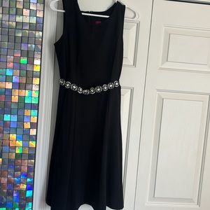 212 collection size 8 black fit and flare dress